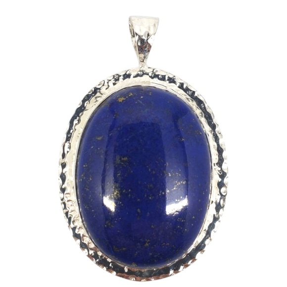Sterling Silver Large Oval Lapis Lazuli Pendant #21221 - Picture 2 of 7